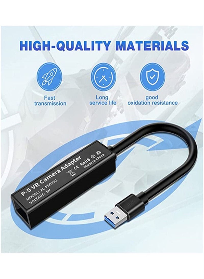 PS4 Camera Adapter for PSVR/PS5, PS VR Converter Cable Comaptible with Playstation 5 Console, USB3.0 VR Games Accessories (Small)
