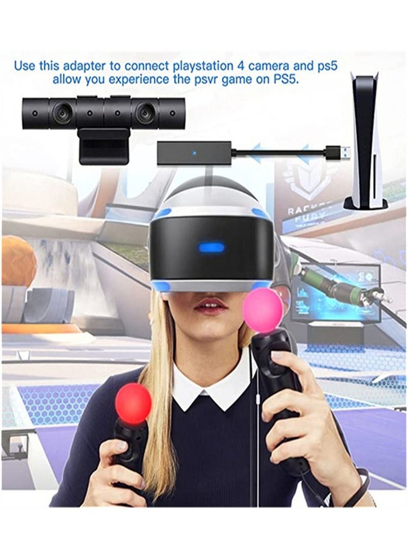 PS4 Camera Adapter for PSVR/PS5, PS VR Converter Cable Comaptible with Playstation 5 Console, USB3.0 VR Games Accessories (Small)