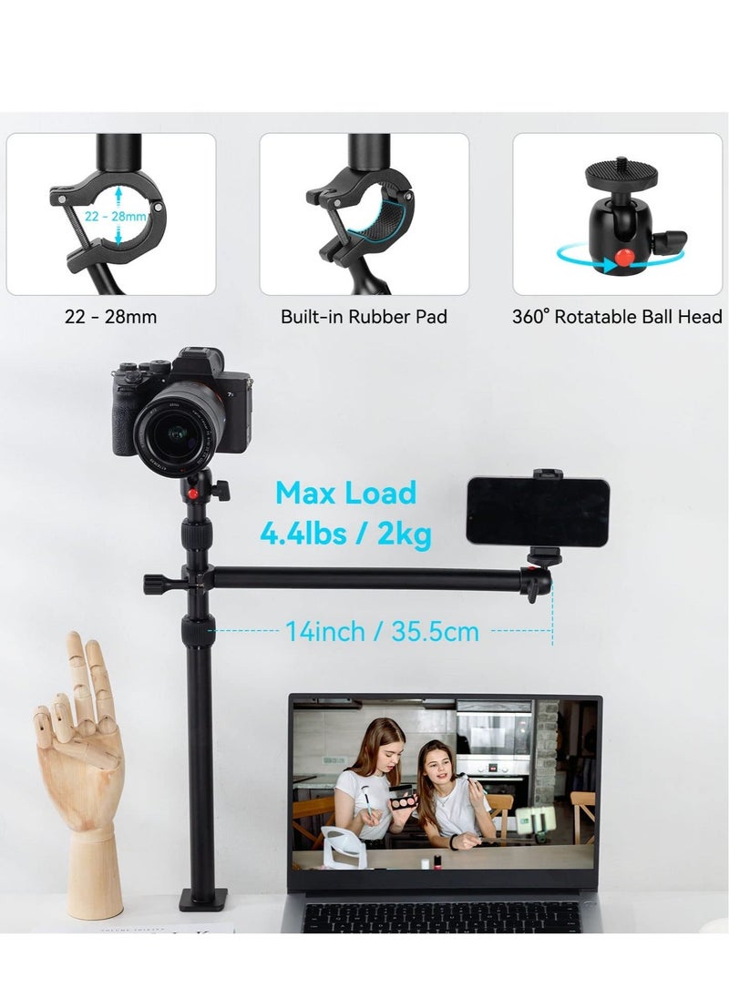 Generic - For SMALLRIG aCamera Desk Mount,13"-35.4" Adjustable Table Camera Mount, Telescopic Extension Arm 3992, Suitablefor Camera, Ring Light, Live Streaming, Photo Video Recording, Vlog, Max Load 10kg - Image 1