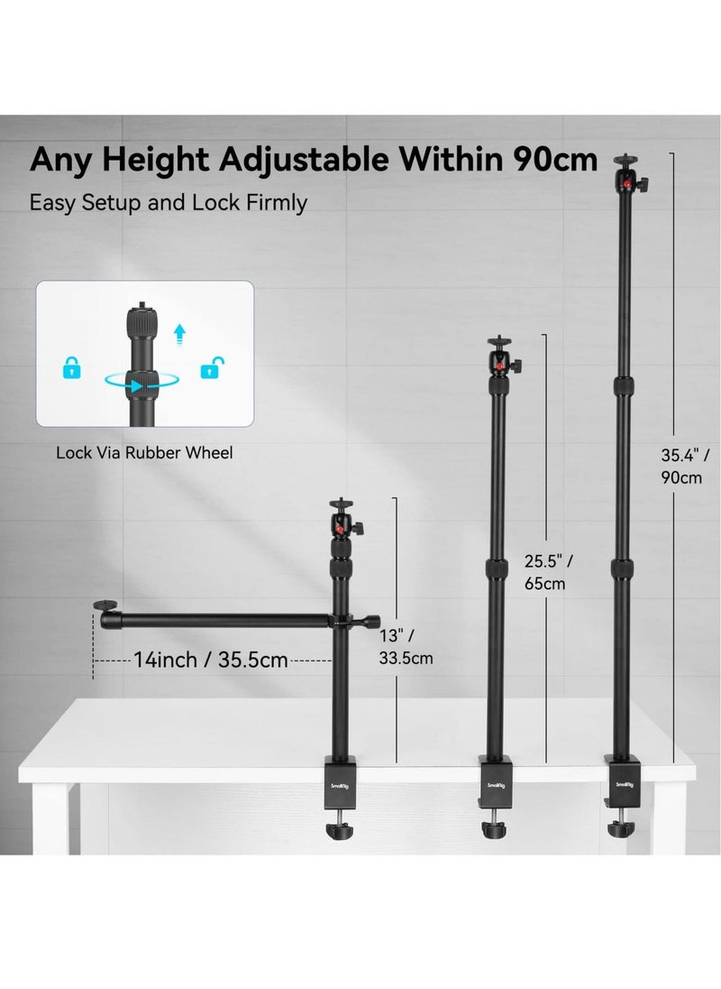 Generic - For SMALLRIG aCamera Desk Mount,13"-35.4" Adjustable Table Camera Mount, Telescopic Extension Arm 3992, Suitablefor Camera, Ring Light, Live Streaming, Photo Video Recording, Vlog, Max Load 10kg - Image 1