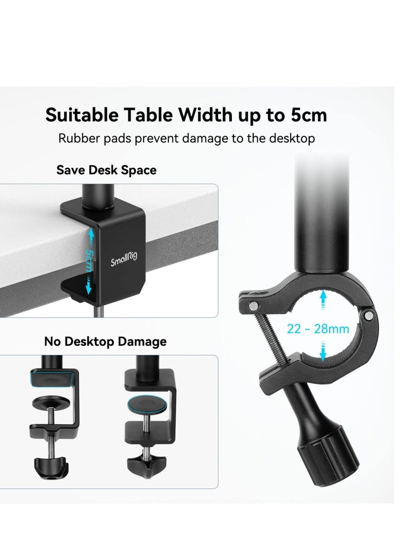 Generic - For SMALLRIG aCamera Desk Mount,13"-35.4" Adjustable Table Camera Mount, Telescopic Extension Arm 3992, Suitablefor Camera, Ring Light, Live Streaming, Photo Video Recording, Vlog, Max Load 10kg - Image 1