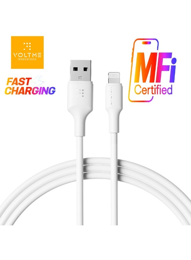 iPhone Charger Cable (2m) 2.4A, Lightning Cable for Fast Charging and High-Speed Data Transfer, USB Cable Compatible with iPhone 14/14 Pro/14 Plus/14 Pro Max, 13/12/11/10/9/8/7 Plus, iPad, AirPods - White