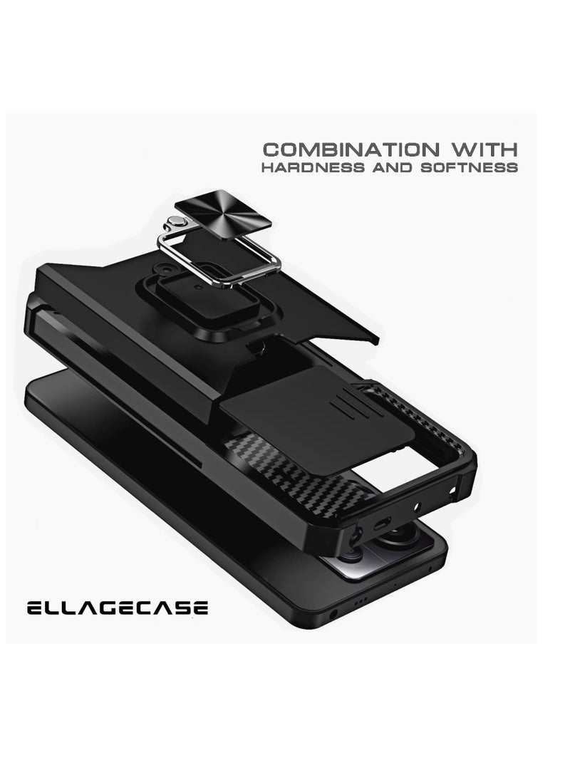ELLAGECASE Impact-Resistant Case with Card Slot, Stand & Solid Camera Protection for Xiaomi Redmi Note 13 Pro 4G / Xiaomi Poco M6 Pro 4G  – Includes Hidden Metal Plate - Image 2