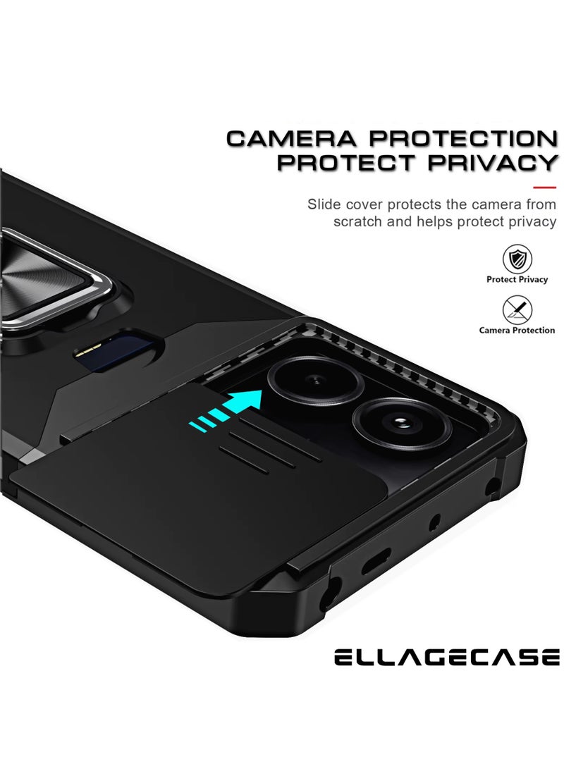 ELLAGECASE Impact-Resistant Case with Card Slot, Stand & Solid Camera Protection for Xiaomi Redmi Note 13 Pro 4G / Xiaomi Poco M6 Pro 4G  – Includes Hidden Metal Plate - Image 3