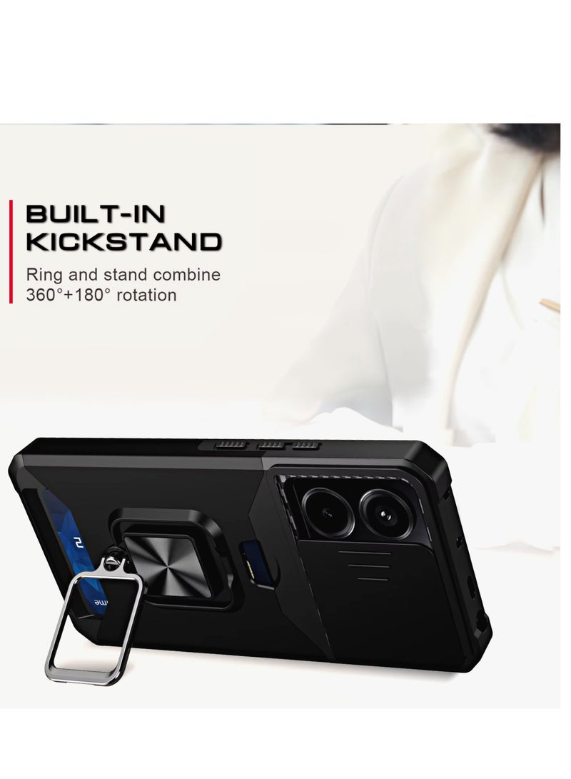 ELLAGECASE Impact-Resistant Case with Card Slot, Stand & Solid Camera Protection for Xiaomi Redmi Note 13 Pro 4G / Xiaomi Poco M6 Pro 4G  – Includes Hidden Metal Plate - Image 4