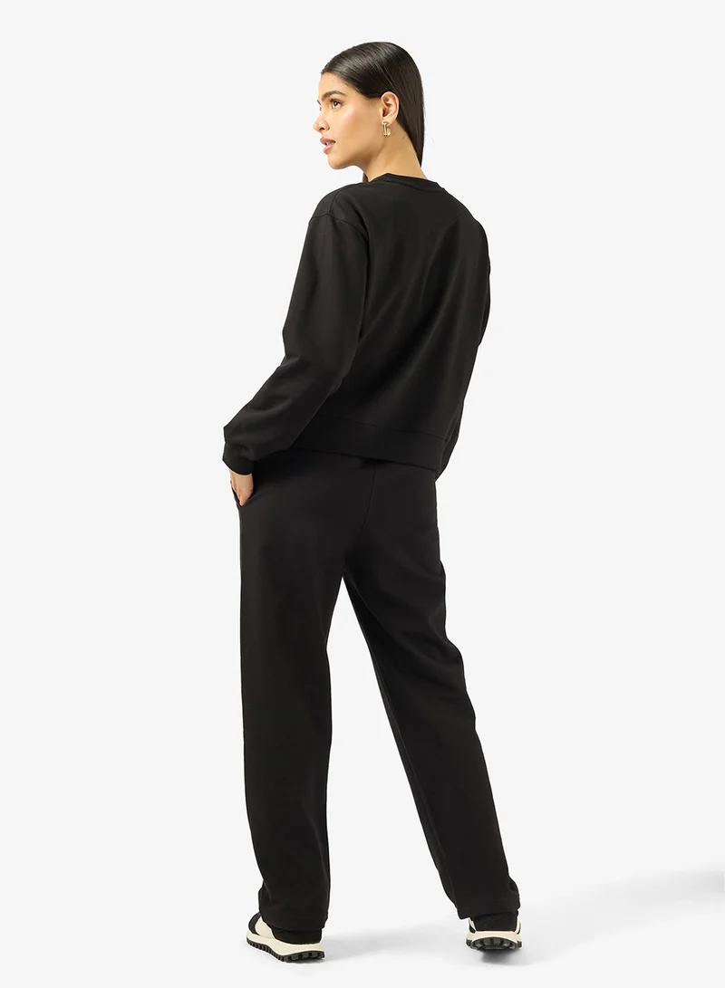 Ginger Oversize Varsity Fleece Sweatshirt & Jogger Set