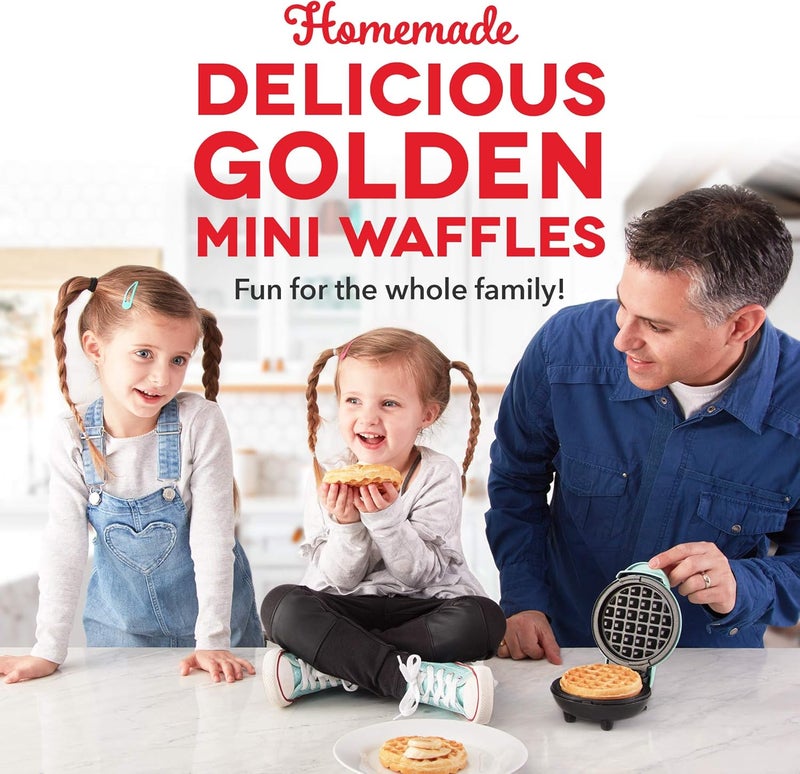 Dash Mini Maker for Individual Waffles, Hash Browns, Keto Chaffles with Easy to Clean, Non-Stick Surfaces, 4 Inch, Orange Leopard - Image 2