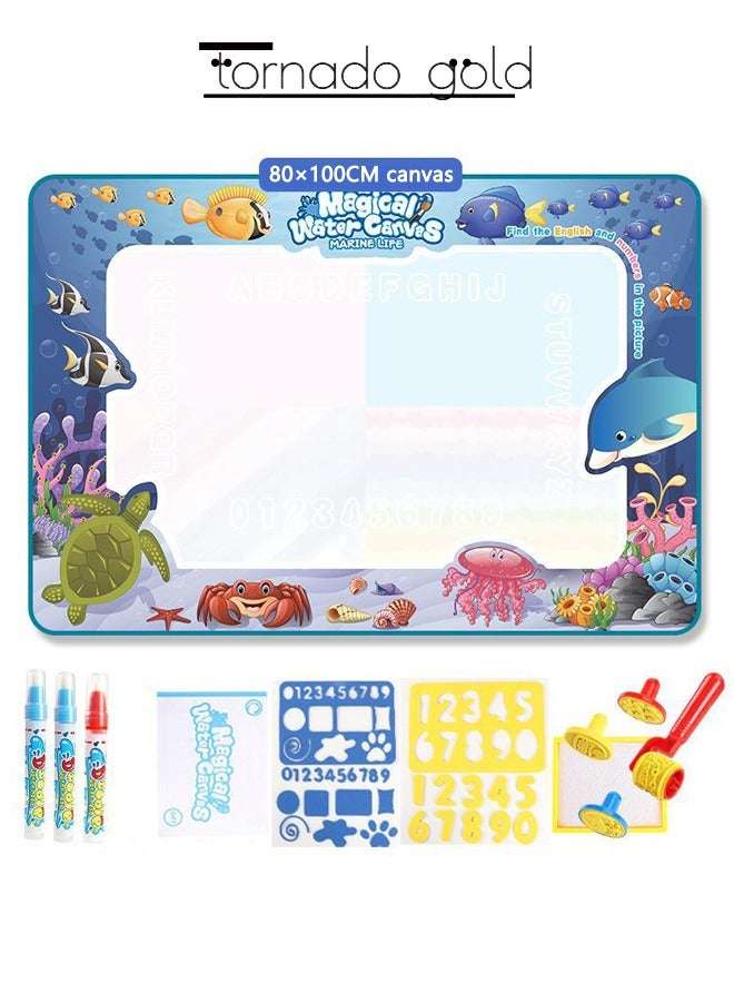 Large Magic Water Canvas Water Magic Learning Blanket Water Writing Cloth Children's Drawing Super Size Clean Water Repeated Graffiti Water Painting Blanket
