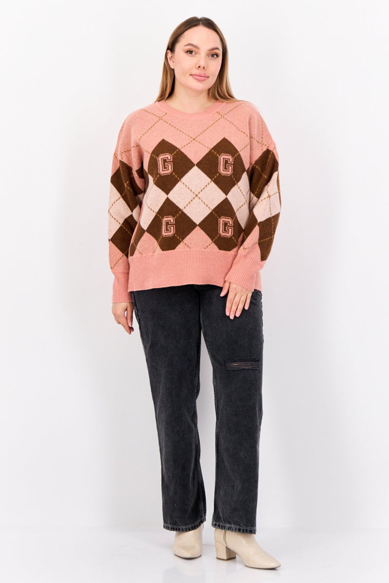 GANT Women Crew Neck Knitted Sweater, Pink - Image 4