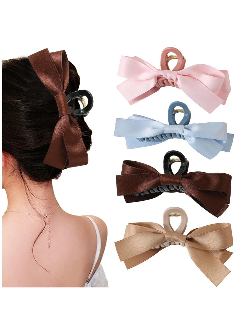 SOLARAE 4 Pcs Hair Claw Shark Clips for Thick Hair, Large Hair Claws Vintage,  Gentle Hair Claws Clip Thin, Non Slip Shark Clip Hair Clamps, Hair Accessories, Hair Bows for Women Girls Hair Style - Image 1