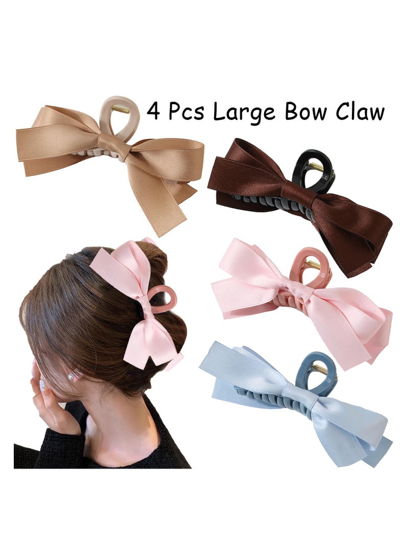 SOLARAE 4 Pcs Hair Claw Shark Clips for Thick Hair, Large Hair Claws Vintage,  Gentle Hair Claws Clip Thin, Non Slip Shark Clip Hair Clamps, Hair Accessories, Hair Bows for Women Girls Hair Style - Image 3