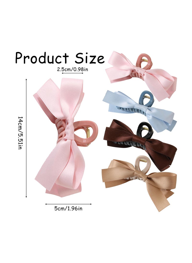SOLARAE 4 Pcs Hair Claw Shark Clips for Thick Hair, Large Hair Claws Vintage,  Gentle Hair Claws Clip Thin, Non Slip Shark Clip Hair Clamps, Hair Accessories, Hair Bows for Women Girls Hair Style - Image 2