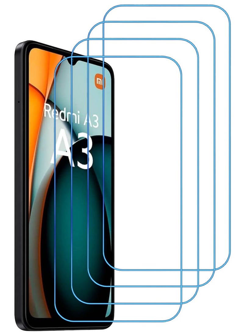 ACLIX 4 Pieces Antistatic ESD Dustproof Premium Quality High Definition Clear Tempered Glass Screen Protector Designed For Xiaomi Redmi A3 - Image 1