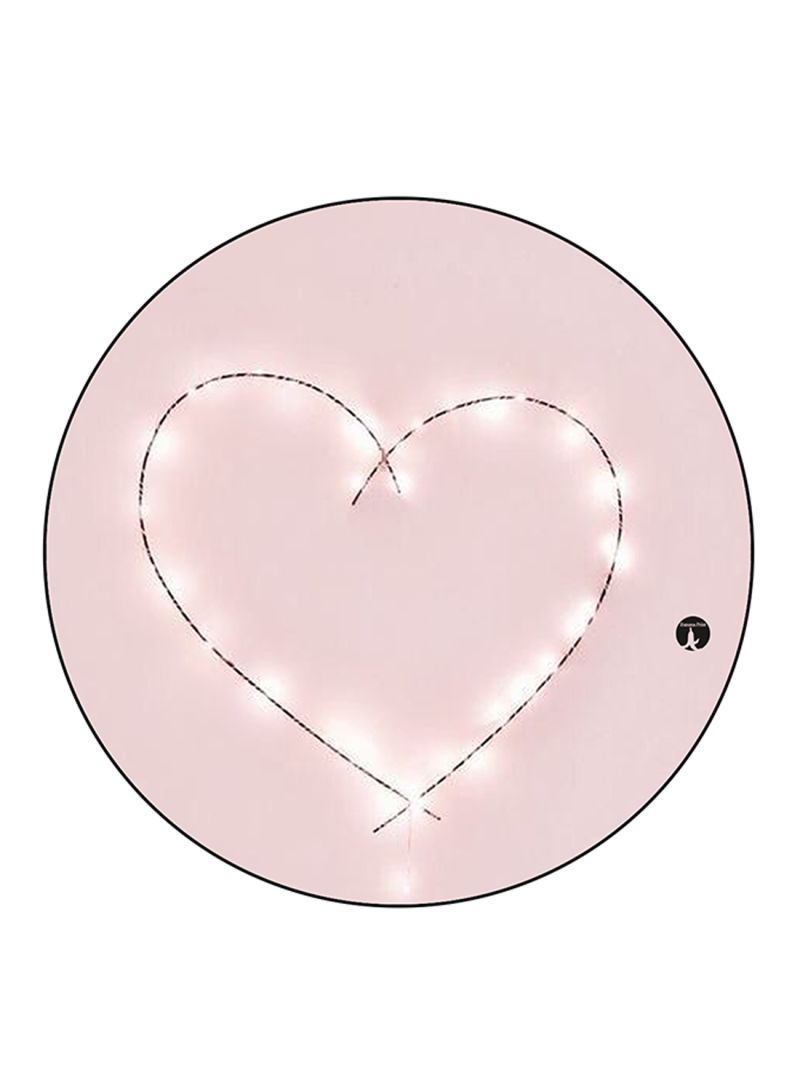 RKN Heart Printed Mouse Pad Round  Multicolour