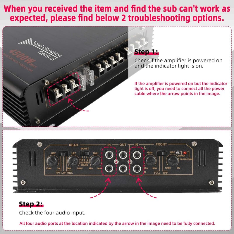YaeCCC 4-Channels 4500W Car Power Amplifier Class A/B Car Audio Stereo Amplifier - Image 4