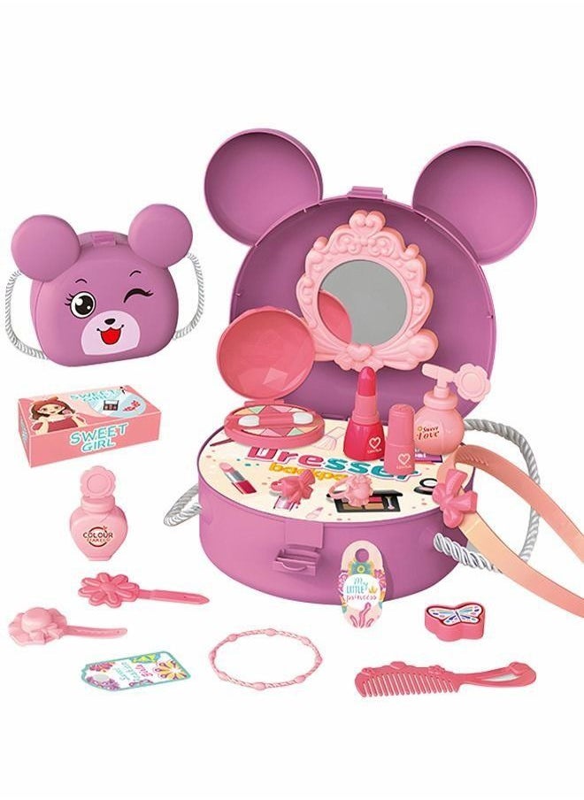 PYEBE 21 Pieces Kids Girls Makeup Kit Pretend Makeup Toy Set Princess Play Makeup Kit with Makeup Case Girls Toys Crossbody Makeup Bag Toys  - Image 1