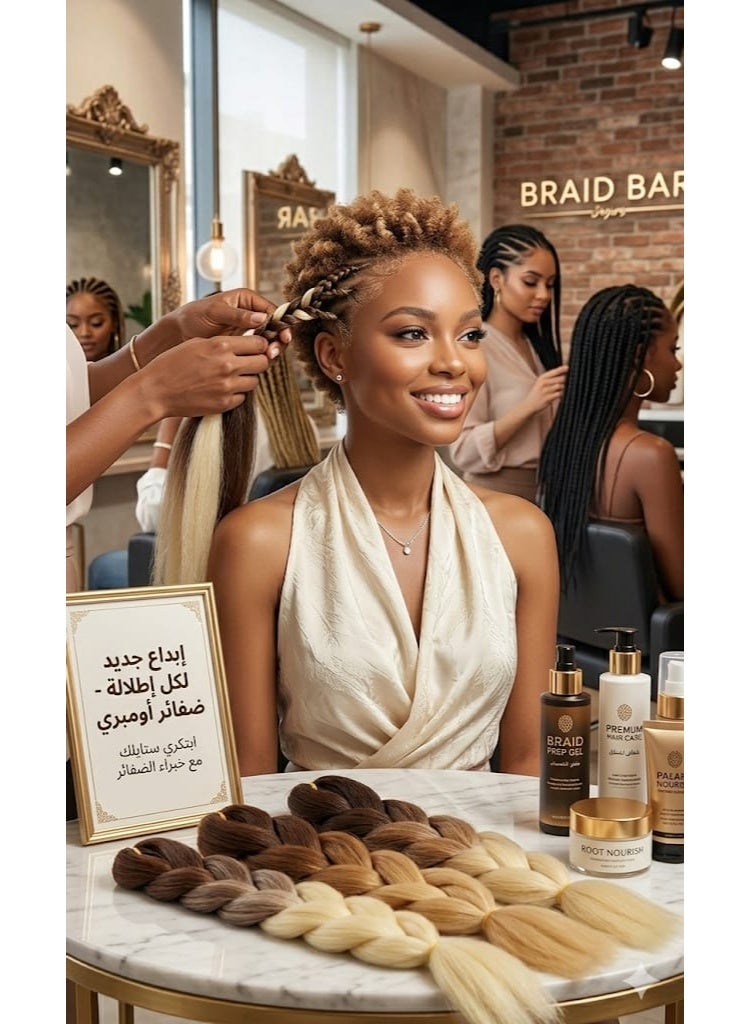Ombre Brown to Platinum Blonde Kanekalon Braiding Hair Extensions for Box Braids & Afro Styles - 90cm Long - Professional Synthetic Hair - Image 4