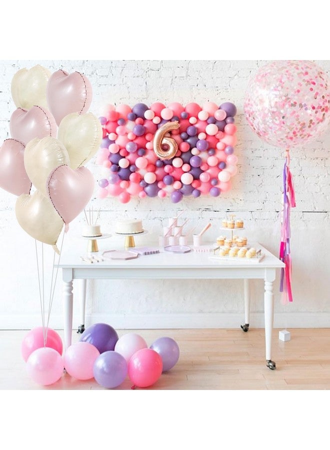 TONIFUL 30Pcs 18 Inch Pastel Pink Cream White Heart Balloons Valentine’s Day Heart Shape Foil Mylar Balloons Decoration for Valentine's Day Wedding Bridal Shower Anniversary Engagement Party Supplies - Image 4
