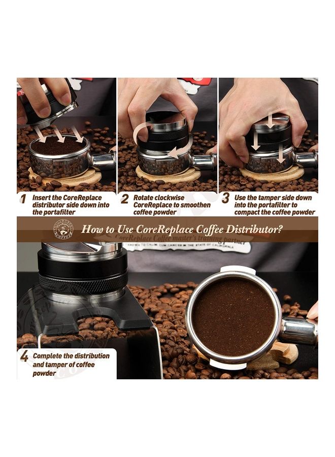 Loquat 51mm Non-slip Coffee Tamper Silver/Black - Image 4