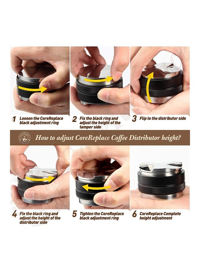 Loquat 51mm Non-slip Coffee Tamper Silver/Black - Image 3