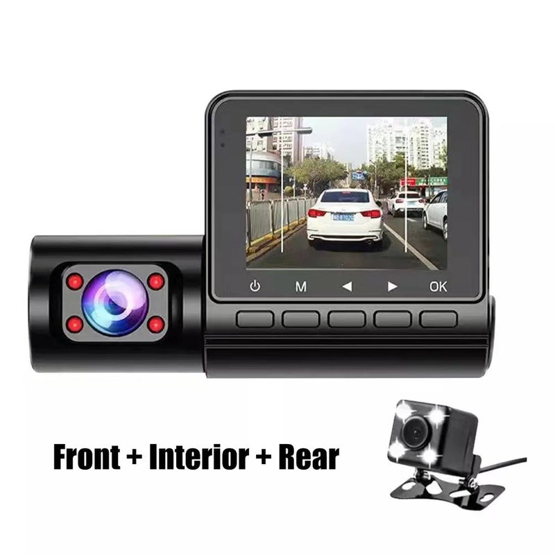 Driving Recorder Hd Infrared Night Vision 2.0-Inch Front And Rear Three-Lens Car Dv Camera - Image 3