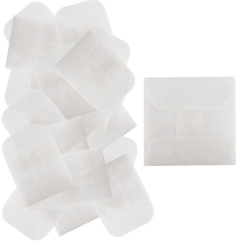 bociloy 50PCS 2x2 Inch Glassine Flat Paper Bags, Small Glassine Envelopes, Semi-Transparent Waxed Paper Bags for Storing Photos Stamps Ring Jewellery Coin - Image 1