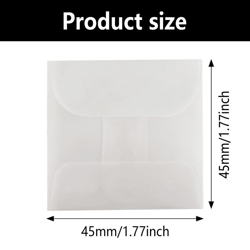 bociloy 50PCS 2x2 Inch Glassine Flat Paper Bags, Small Glassine Envelopes, Semi-Transparent Waxed Paper Bags for Storing Photos Stamps Ring Jewellery Coin - Image 2