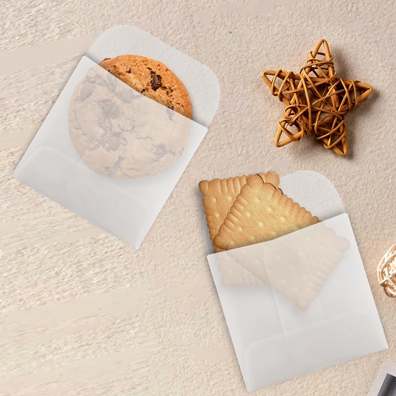 bociloy 50PCS 2x2 Inch Glassine Flat Paper Bags, Small Glassine Envelopes, Semi-Transparent Waxed Paper Bags for Storing Photos Stamps Ring Jewellery Coin - Image 4