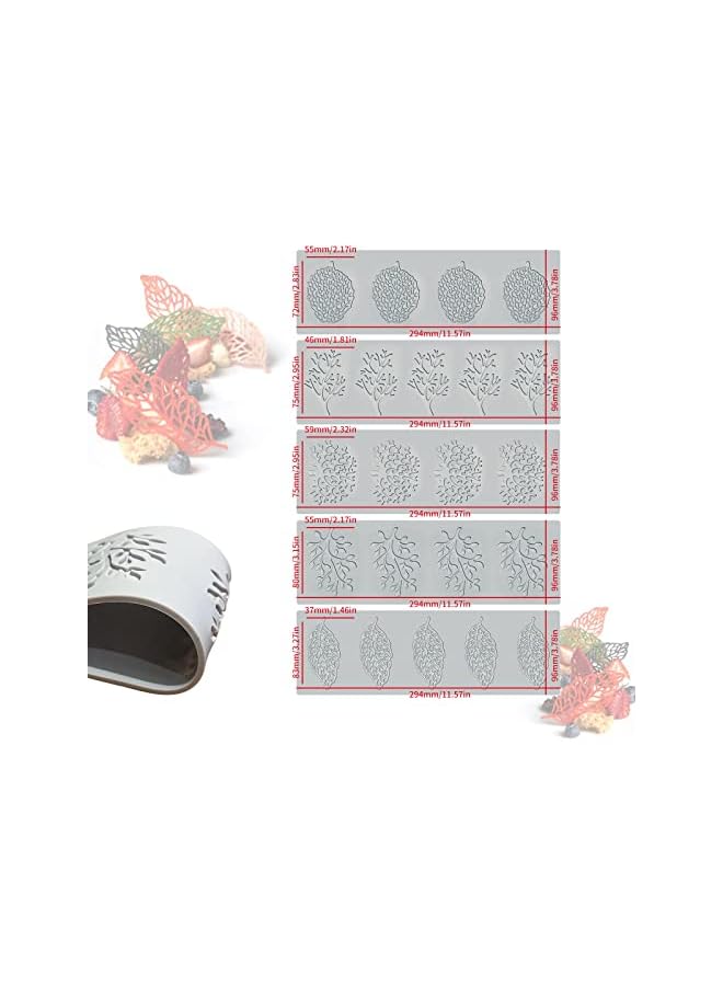 S-TOP 5-Piece Silicone Baking & Fondant Molds - 3D Coral Branch Leaf Lace Designs, Ideal for Cake, Polymer Clay, Resin, Sugar Craft & Dessert Decoration - Image 3