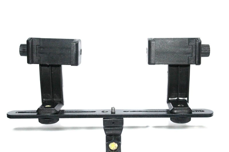 SHOPEE حامل ثلاثي القوائم عمودي مزدوج بزاوية 360 درجة مع محول مزدوج 1/4" ومثبت لكاميرتين متوافق للتصوير الفوتوغرافي، الاستوديو، الإضاءة LED، الحامل، الحامل الثلاثي، DSLR - Image 1