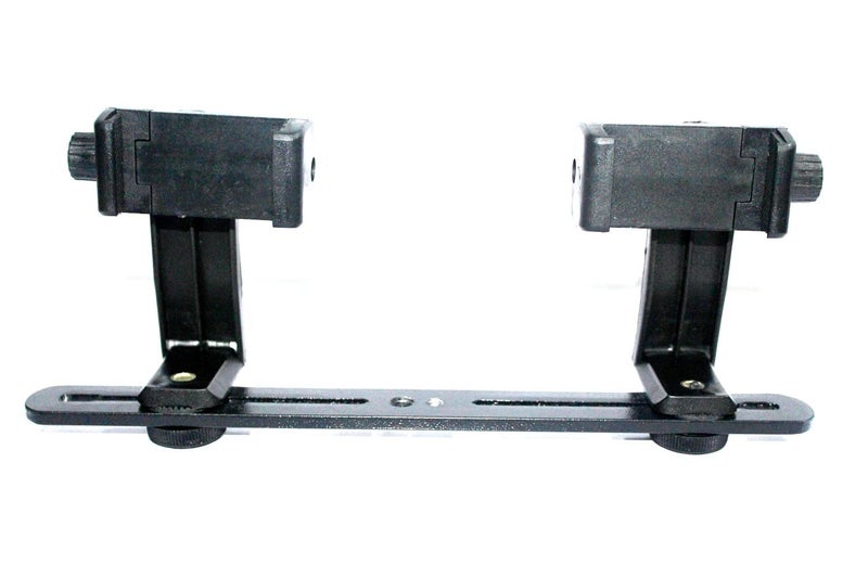 SHOPEE حامل ثلاثي القوائم عمودي مزدوج بزاوية 360 درجة مع محول مزدوج 1/4" ومثبت لكاميرتين متوافق للتصوير الفوتوغرافي، الاستوديو، الإضاءة LED، الحامل، الحامل الثلاثي، DSLR - Image 4