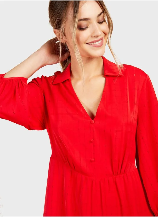 Little Mistress V - Neck   Belt Detail Dress