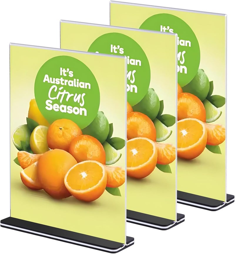 TPGP Gipizi A5 Acrylic Table Stand - Double Sided T-Shape Sign Holder for Menus and Displays - Image 1