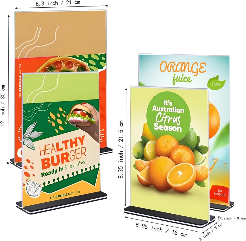 TPGP Gipizi A5 Acrylic Table Stand - Double Sided T-Shape Sign Holder for Menus and Displays - Image 3