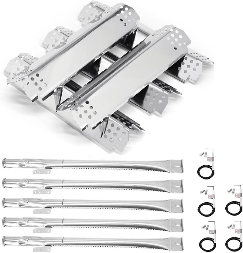 Criditpid Grill Replacement Parts for Nexgrill 5 Burner 720-0888 720-0888N, Nexgrill 720-0830H 720-0783E Gas Grill, Grill Heat Plates Burners Igniters for Nexgrill 720-0888N Replacement Parts - Image 1