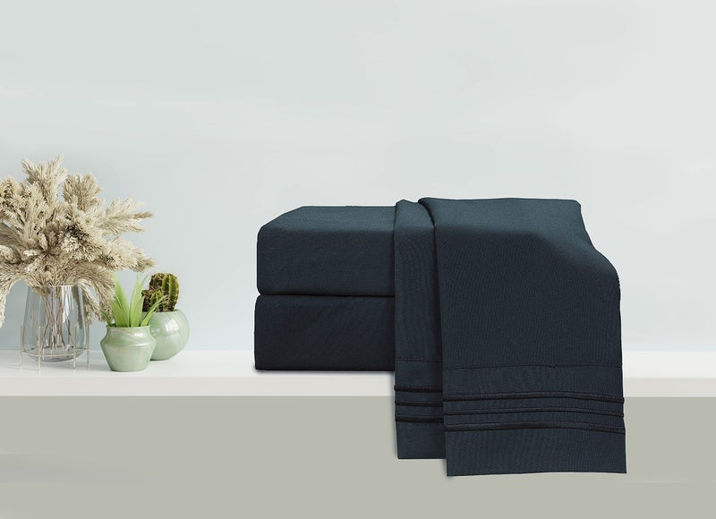 Elegant Comfort Elegant Comfort Luxurious Microfiber GIFT BOX 4-Piece Bedding Sheet Set  Breathable  Soft 1500 Premium Hotel Quality  Deep Pocket and Easy Fit  California King  Black  - Image 4