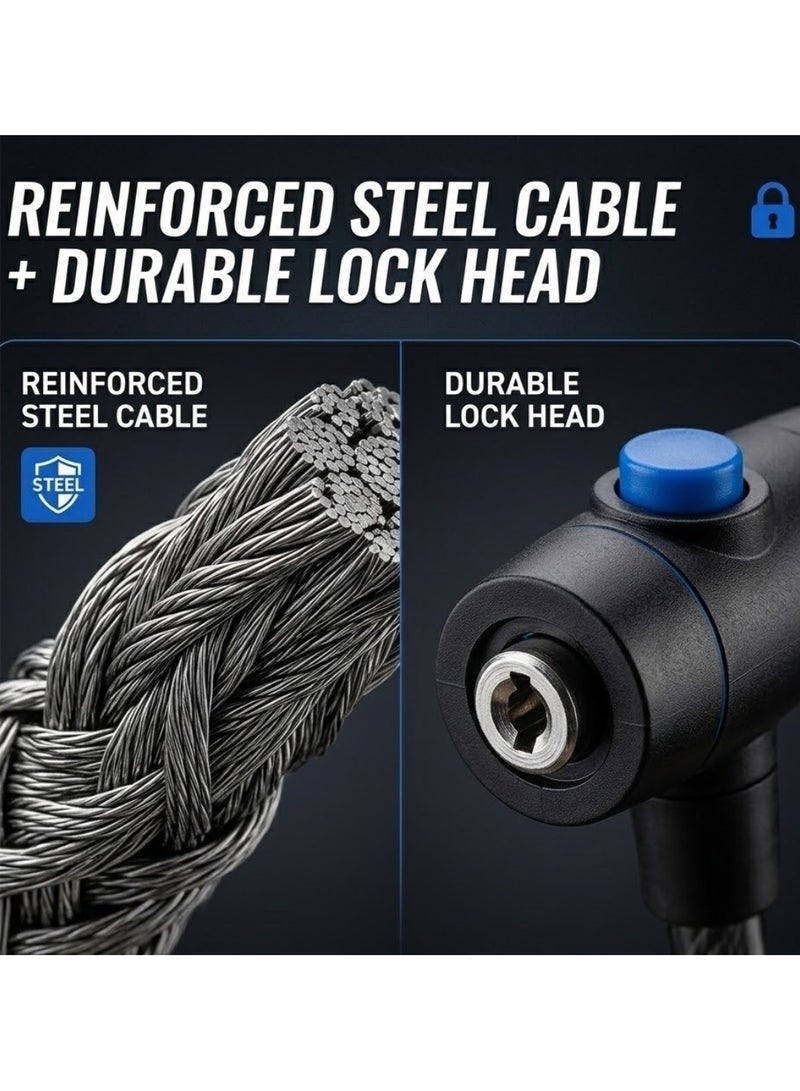Lynacz Original Flexible Bike Cable Lock | Portable Steel Wire Security Lock for Bicycle, Motorcycle, Helmet, Luggage & Stroller | Lightweight & Durable Anti-Theft Cable Lock for Travel, Cycling & Outdoor Use | Multicolour - Image 4