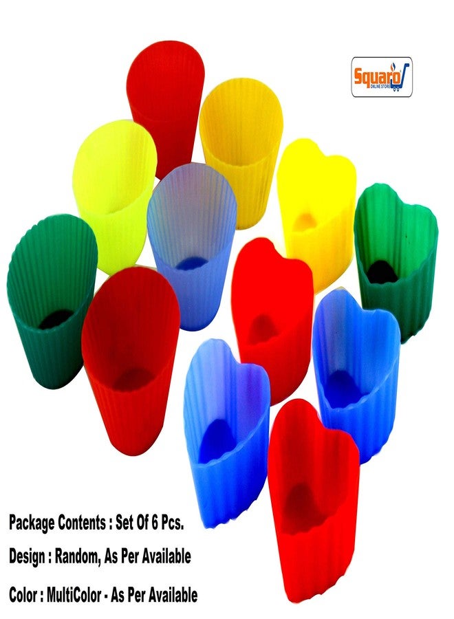 SQUARO Silicone Muffin Moulds Cup Cake Mould Jelly Reusable & Nonstick (Shape- Random, Color- Multicolor (Design and Color - As per Available)) - Image 3