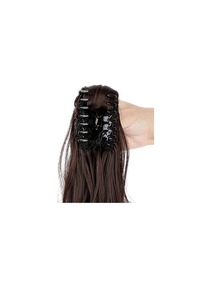 Estelle 40 cm Ponytail Extension Claw Curly Wavy Jaw Clip in Synthetic Hairpiece One Piece Hair Extensions Ponytail A Jaw Long Pony Tails for Women - Image 2