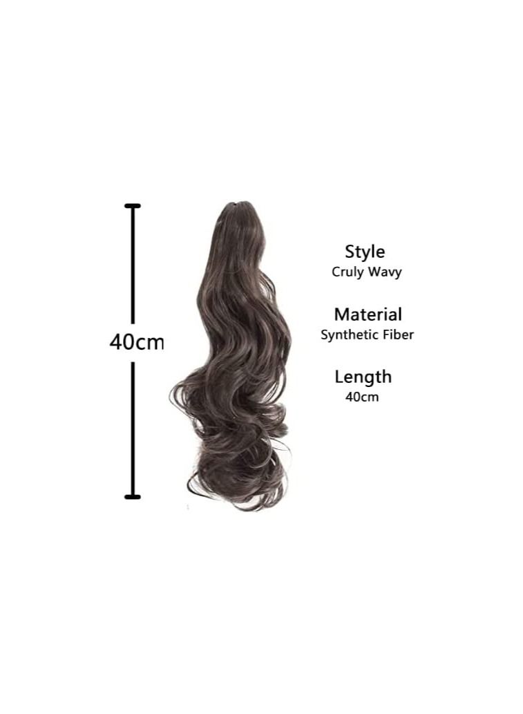 Estelle 40 cm Ponytail Extension Claw Curly Wavy Jaw Clip in Synthetic Hairpiece One Piece Hair Extensions Ponytail A Jaw Long Pony Tails for Women - Image 3