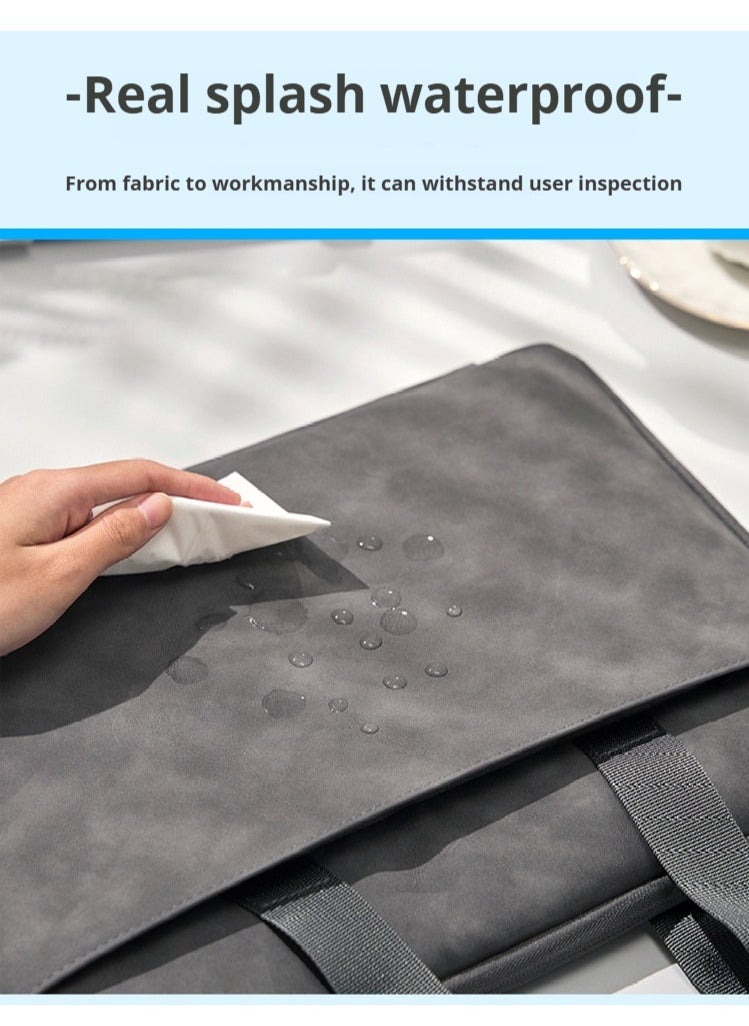 Waterproof 13-14 Inch Lightweight Laptop Bag for Business - Multi-Compartment Design, Unisex Style