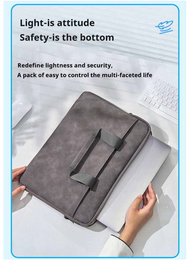 Waterproof 13-14 Inch Lightweight Laptop Bag for Business - Multi-Compartment Design, Unisex Style