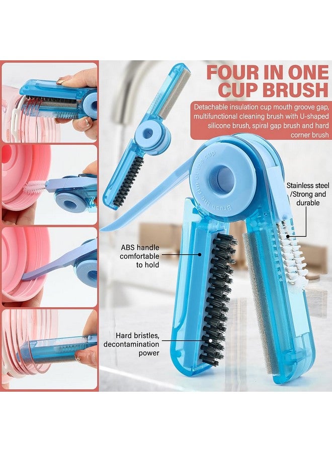 Ranjaner 4Pcs Cup Cleaning Kit with Extra Long Straw Cleaner Brush,4 in 1 Bottle Gap Cleaner, Long Handle Silicone Brush, Multipurpose Brush Cleaner Kit - Image 3