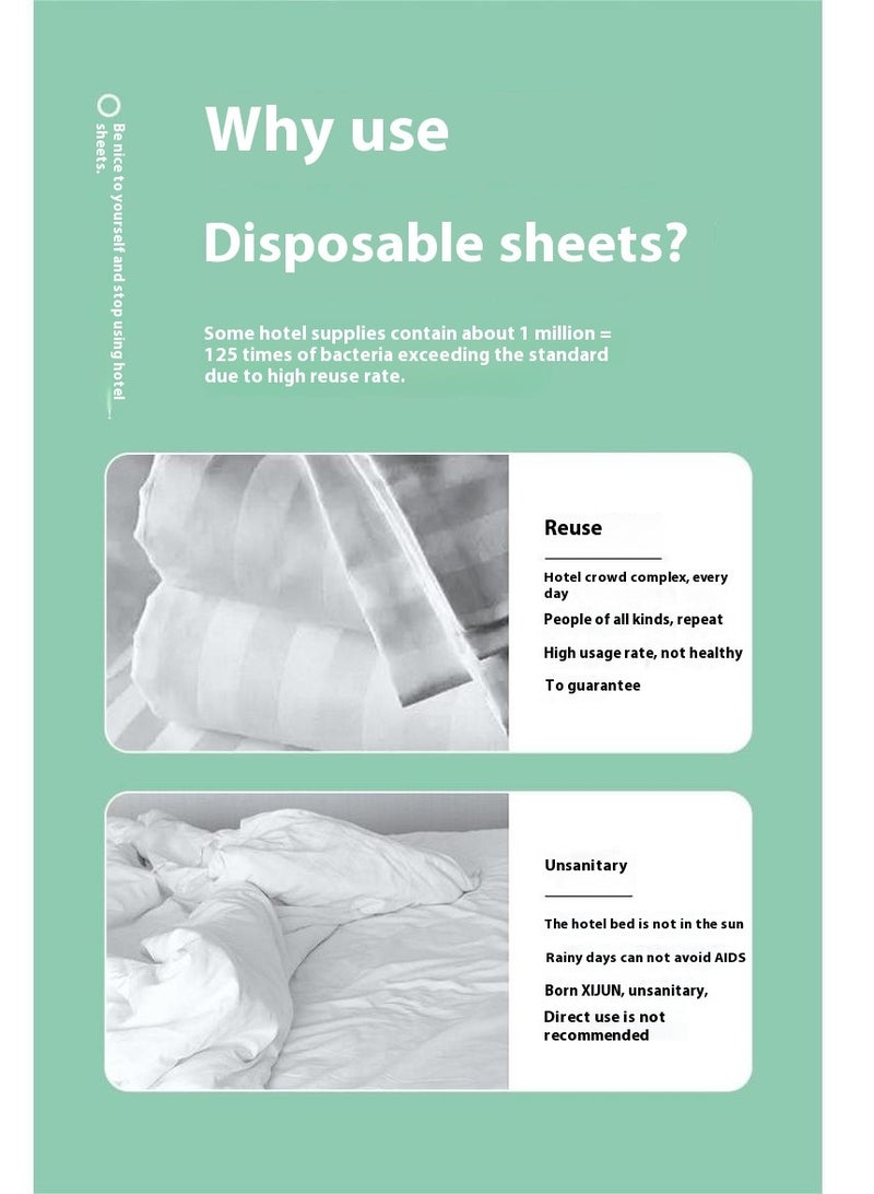 general 2-Packs Disposable Four-Piece Bed Sheets Set Travel Double Bedding Set - Image 2