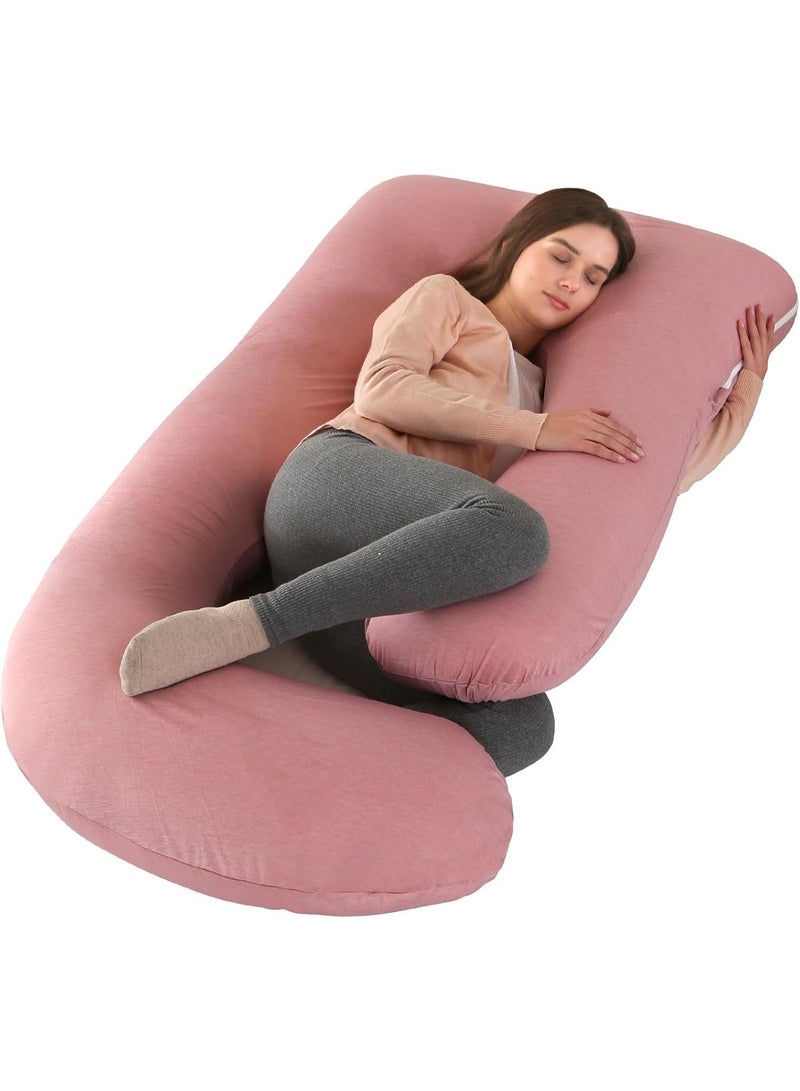 Pregnancy Body Pillow With Cooling Removable Cover, Maternity Sleeping Pillow For Back, Belly, Hips And Leg Support, Full Body Pillow For Pregnant Women - Image 1