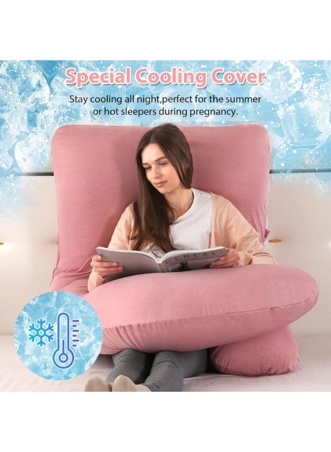 Pregnancy Body Pillow With Cooling Removable Cover, Maternity Sleeping Pillow For Back, Belly, Hips And Leg Support, Full Body Pillow For Pregnant Women - Image 2