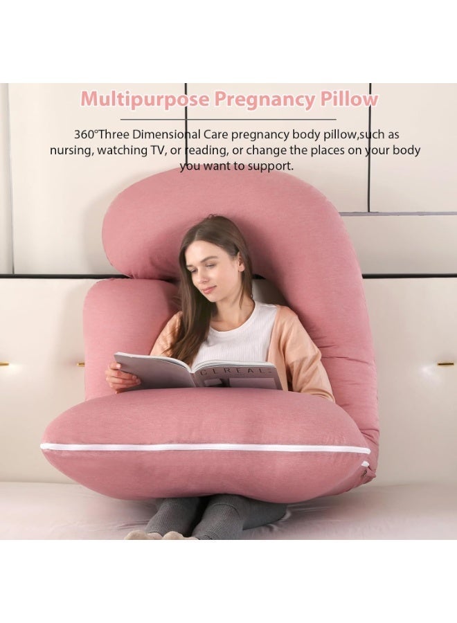 Pregnancy Body Pillow With Cooling Removable Cover, Maternity Sleeping Pillow For Back, Belly, Hips And Leg Support, Full Body Pillow For Pregnant Women - Image 5