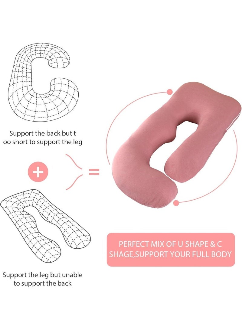 Pregnancy Body Pillow With Cooling Removable Cover, Maternity Sleeping Pillow For Back, Belly, Hips And Leg Support, Full Body Pillow For Pregnant Women - Image 4
