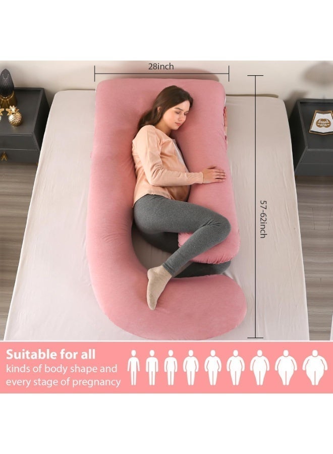 Pregnancy Body Pillow With Cooling Removable Cover, Maternity Sleeping Pillow For Back, Belly, Hips And Leg Support, Full Body Pillow For Pregnant Women - Image 3
