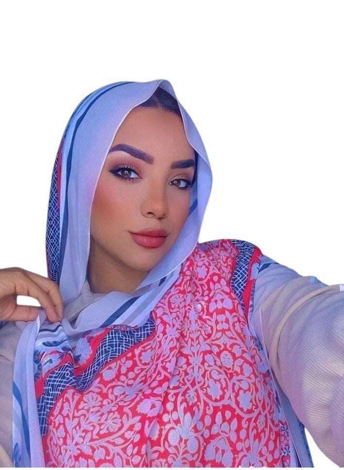 Crepe chiffon with a colorful pattern